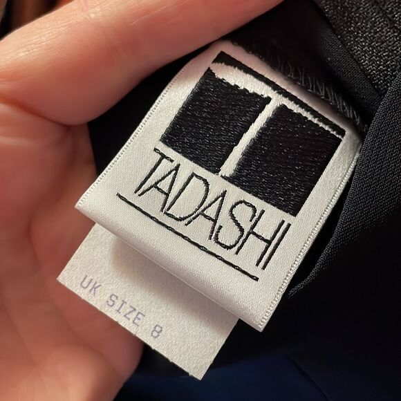 Tadashi Shoji Black Seaton Chiffon Panel Pant - Picture 8 of 9